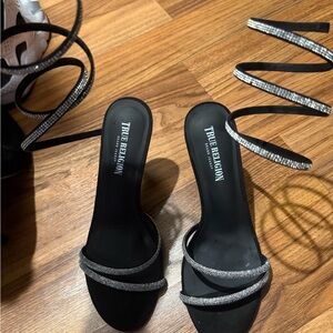 True Religion Black and Silver Women's Heels